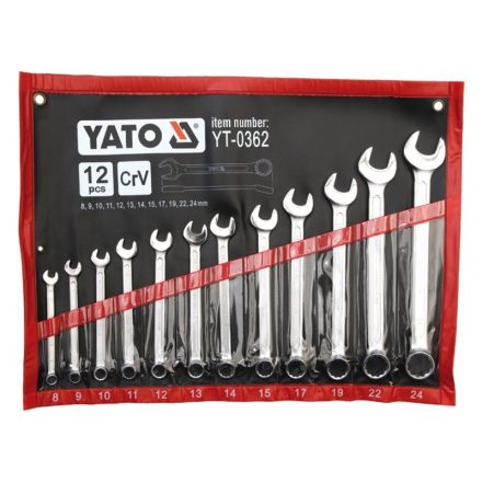 YATO Ring-Maulschlüssel Set 12-teilig 8-24 mm CrV
