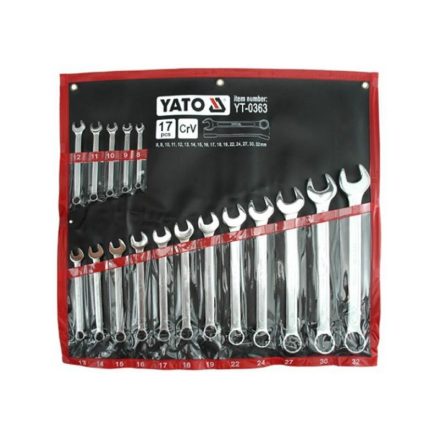 YATO Gabel-Ringschlüssel-Satz 17-teilig 8-32 mm CrV