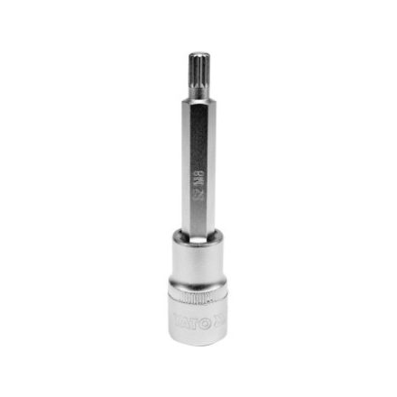 YATO Langer Bit-Steckschlüssel Spline 1/2" M8 CrV