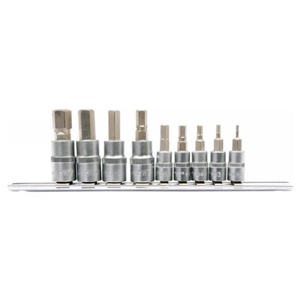 YATO Bit-Stecknuss-Satz 9-teilig Inbus 1/4", 3/8" CrV