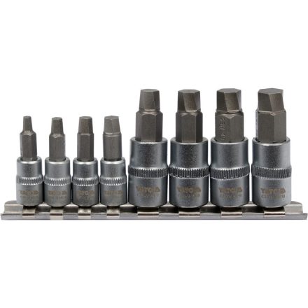YATO Innensechskant-Steckschlüsselsatz, 8-teilig, 1/4 Zoll, 3/8 Zoll