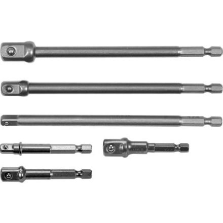 YATO Steckschlüssel-Adaptersatz 6-teilig 1/4" Sechskant -> 1/4", 3/8", 1/2" Vierkant CrV