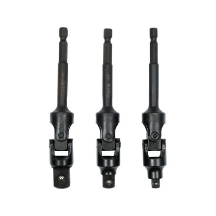 YATO Steckschlüssel-Adaptersatz 3-teilig 1/4" Sechskant -> 1/4" 3/8" 1/2" Vierkant CrV
