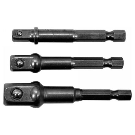YATO Steckschlüssel-Adaptersatz 3-teilig 1/4" Sechskant -> 1/4", 3/8", 1/2" Vierkant