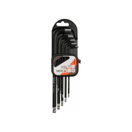 YATO langer Kugelkopf-Inbusschlüssel-Satz, 10-teilig, 1,27–10 mm, S2