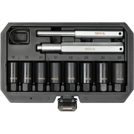 YATO Maschinen-Steckschlüsselsatz 10-teilig für 18-25 mm Sicherheitsradschrauben