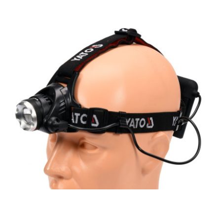YATO Wiederaufladbare LED-Stirnlampe XM-L2 CREE mit einstellbarem Fokus