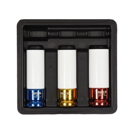 YATO Alufelgen-Steckschlüsselsatz 3-teilig 1/2" 17/19/21 mm CrMo