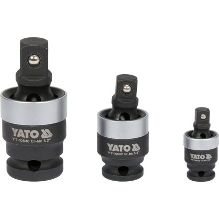 YATO Maschinenverbindungsverbinder-Set 3-teilig 1/4" 3/8" 1/2" CrMo