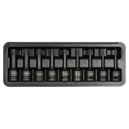 YATO Machine Langbit-Steckschlüsselsatz 9-teilig Ribe 1/2" RM5-RM14 CrMo