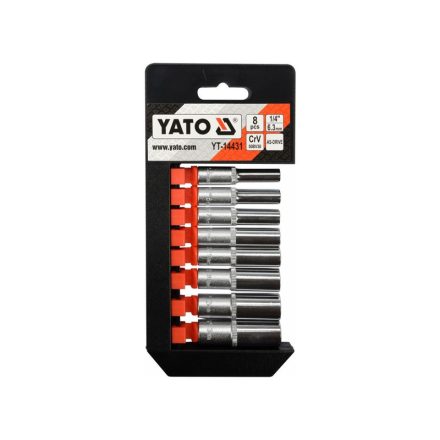 YATO Langer Steckschlüsselsatz 8-teilig 1/4" 5,5-13 mm CrV