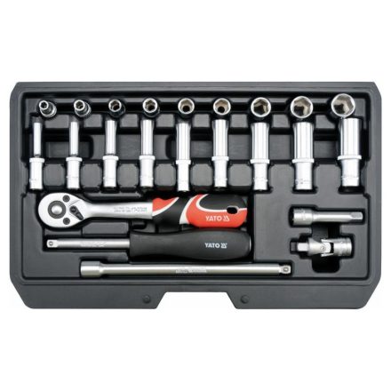 YATO Steckschlüsselsatz 23-teilig 1/4" 4-13 mm CrV