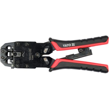 YATO Crimpzange 205 mm für UTP-Netzwerk/RJ45 und Telefon/RJ10, RJ11, RJ12-Anschlüsse