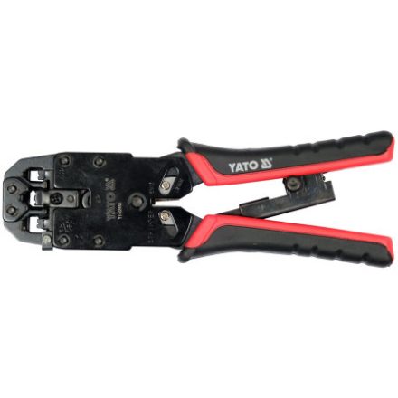 YATO Crimpzange 205 mm für UTP-Netzwerk/RJ45 und Telefon/RJ10, RJ11, RJ12-Anschlüsse