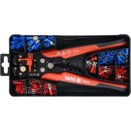 YATO Crimpzange 205 mm/0,2-6,0 mm2 und 190-teiliges Kabelschuhset
