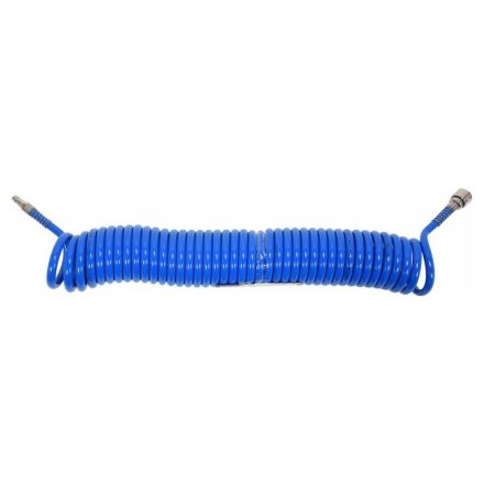 YATO Pneumatikschlauch (Spirale) mit Schnellkupplung 8,0 x 12 mm x 10 m 1,2 MPa