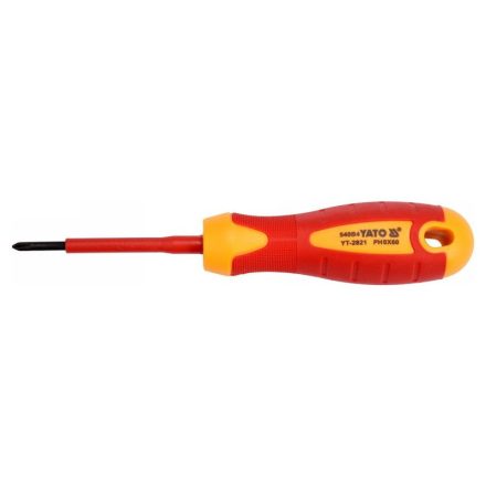 YATO Schraubendreher PH0 x 60 mm isoliert bis 1000 V