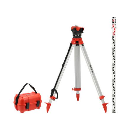 YATO Optisches Nivelliergerät 32 x 38 mm IP66 Set mit Stativ