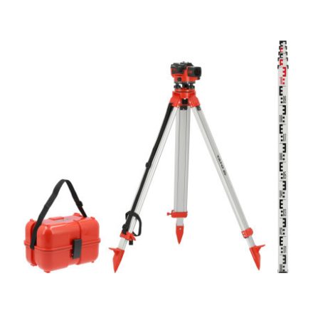 YATO Optisches Nivelliergerät 32 x 38 mm IP54 Set mit Stativ