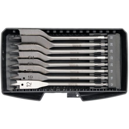 YATO Flachholzbohrer Set 8-teilig mit Bit-Aufnahme (12-16-18-20-22-25-28-32 mm)