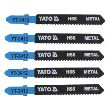 YATO Dekupiersägeblatt für Metall T-Schaft 21TPI 75/1,0 mm HSS (5 Stück)