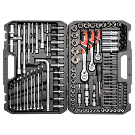 YATO Steckschlüsselsatz 128-teilig 1/4", 3/8", 1/2" CrV