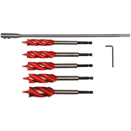 YATO Holzbohrer-Set 7-teilig Bit-Aufnahme (16-18-20-22-25 mm) 165 mm