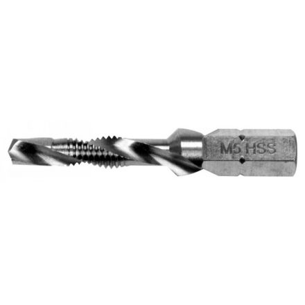 YATO Kombinierte Maschinenbohrer-Gewindebohrer M5 mit Bit-Aufnahme