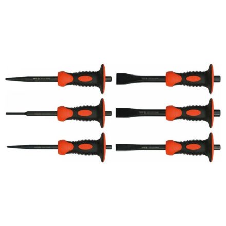YATO Meißelset mit 6 Teilen 180 mm Handschutz