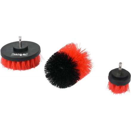 YATO Nylonbürstenset 3-teilig 5, 8, 10 mm Bitfassung