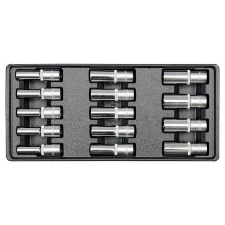 YATO Langer Steckschlüsselsatz 14-teilig 1/2" 8-21 mm (Schubladeneinsatz)