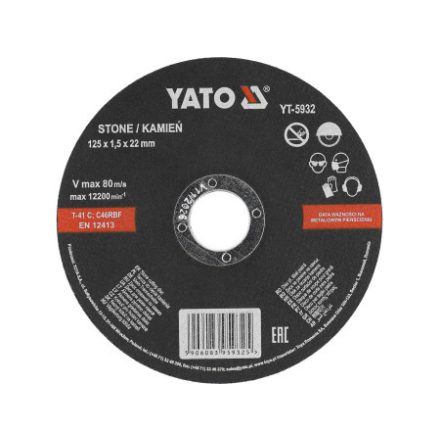 YATO Schneidscheibe für Stein 125 x 1,5 x 22 mm