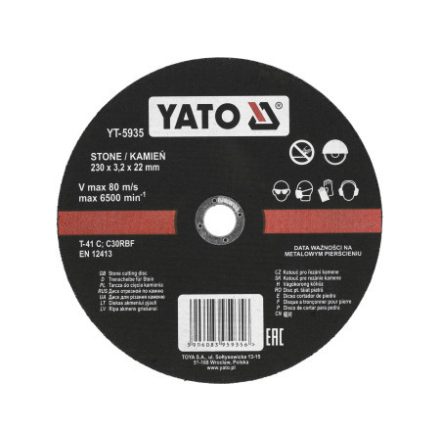 YATO Trennscheibe für Stein 230 x 3,2 x 22 mm