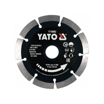YATO Diamanttrennscheibe 125 x 2,0 x 10 x 22,2 mm segmentiert