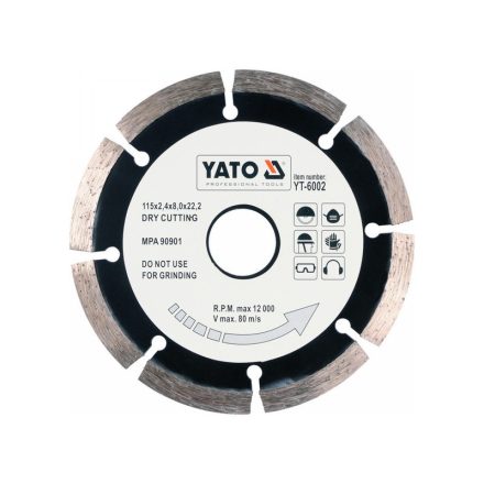 YATO Diamanttrennscheibe 115 x 2,1 x 8,0 x 22,2 mm, segmentiert