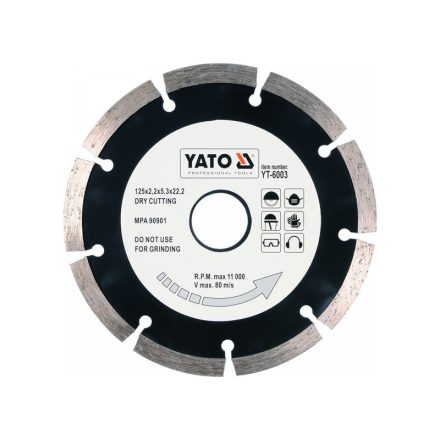 YATO Diamanttrennscheibe 125 x 2,2 x 8,0 x 22,2 mm segmentiert