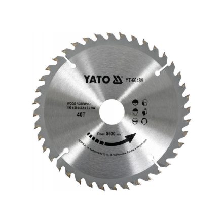YATO Sägeblatt für Holz 190 x 30 x 3,2 mm / 40T