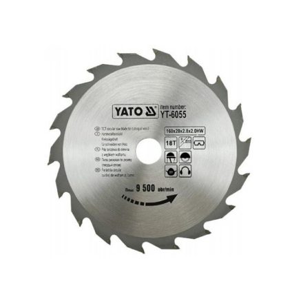 YATO Sägeblatt für Holz 160 x 20 x 2,0 mm / 18T