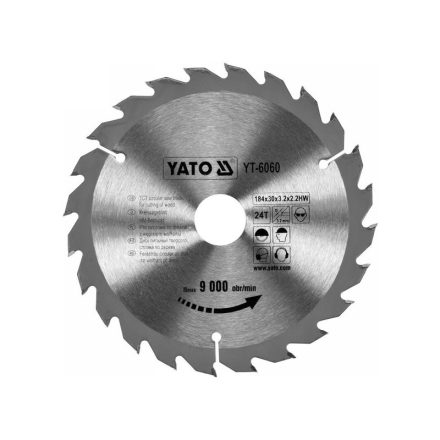 YATO Sägeblatt für Holz 184 x 30 x 2,2 mm / 24T