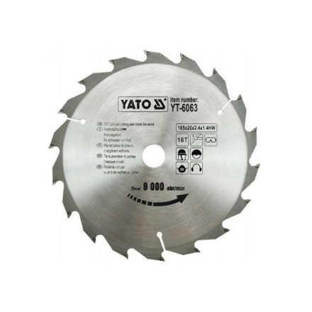 YATO Kreissägeblatt für Holz 185 x 20 x 1,4 mm / 18T