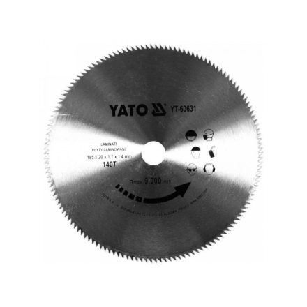 YATO Sägeblatt für Laminatboden 185 x 20 x 1,4 mm / 140T