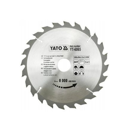 YATO Sägeblatt für Holz 200 x 30 x 2,2 mm / 24T