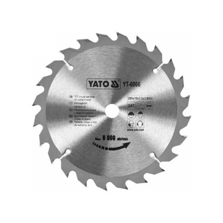 YATO Sägeblatt für Holz 205 x 18 x 2,0 mm / 24T