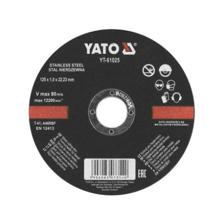 YATO Trennscheibe für Metall 125 x 1,0 x 22,2 mm Inox