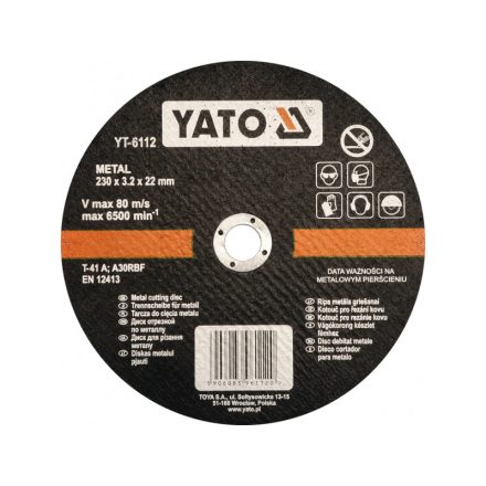 YATO Trennscheibe für Metall 230 x 3,2 x 22 mm