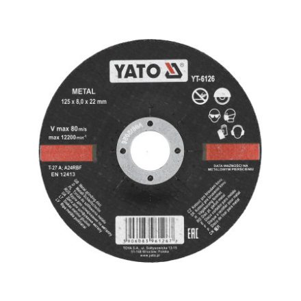 YATO Reinigungsscheibe für Metall 125 x 8,0 x 22,2 mm