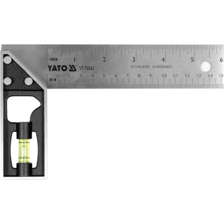 YATO rechter Winkel 150 mm mit Wasserwaage