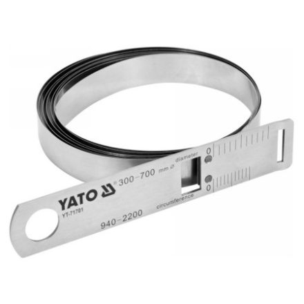YATO Präzisionsmessband (+-0,01 mm), Durchmesser 300-700 mm, Umfang 940-2200 mm Inox