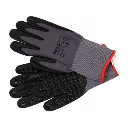 YATO Arbeitsschutzhandschuhe geschäumtes Nitril getaucht 8 rutschfest
