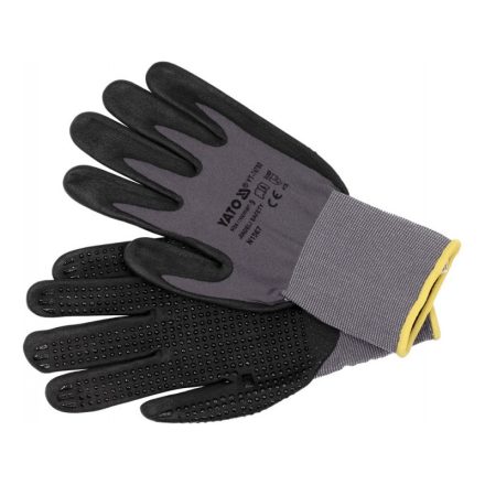 YATO Arbeitsschutzhandschuhe geschäumtes Nitril getaucht 9 rutschfest